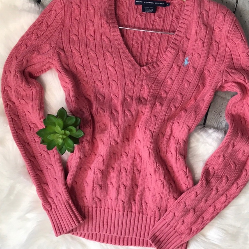 ✨ Ralph Lauren Pink Cable Knit Sweater ✨